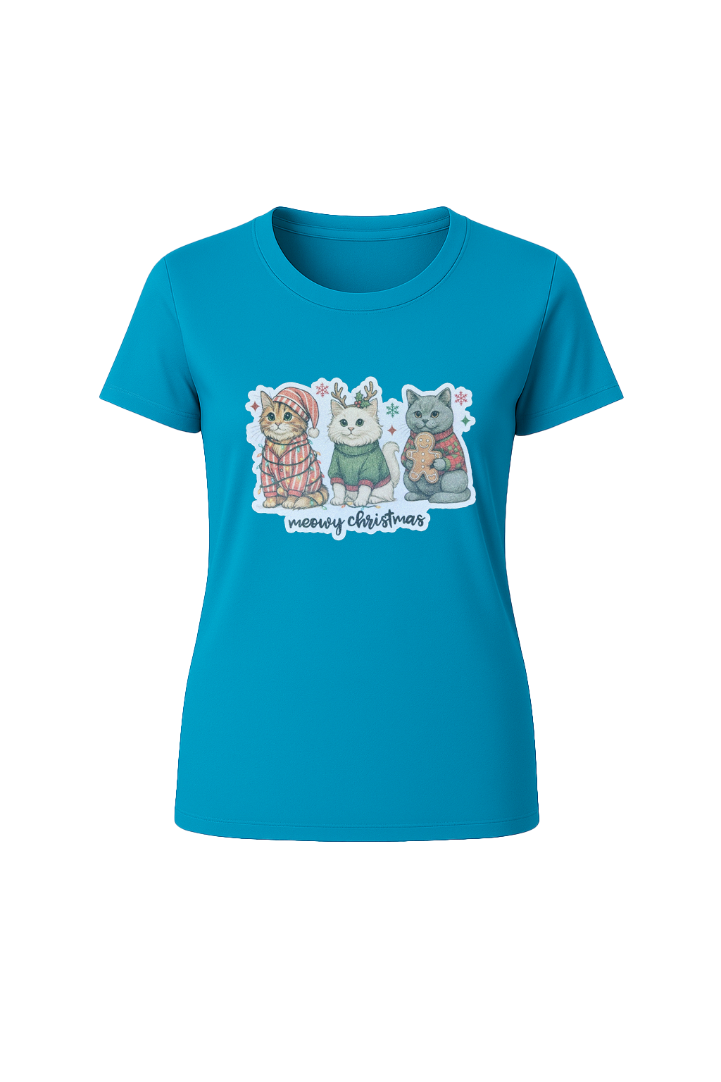 Glitter Christmas Cats Short Sleeve Tee