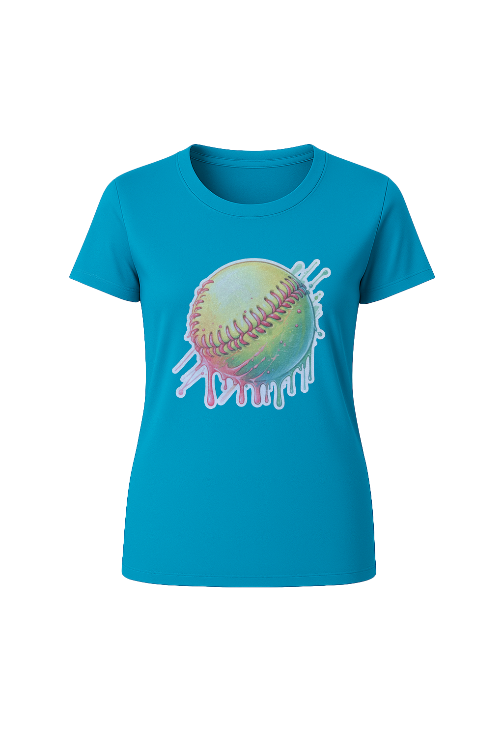 Glitter Softball Drip Short Sleeve Tee