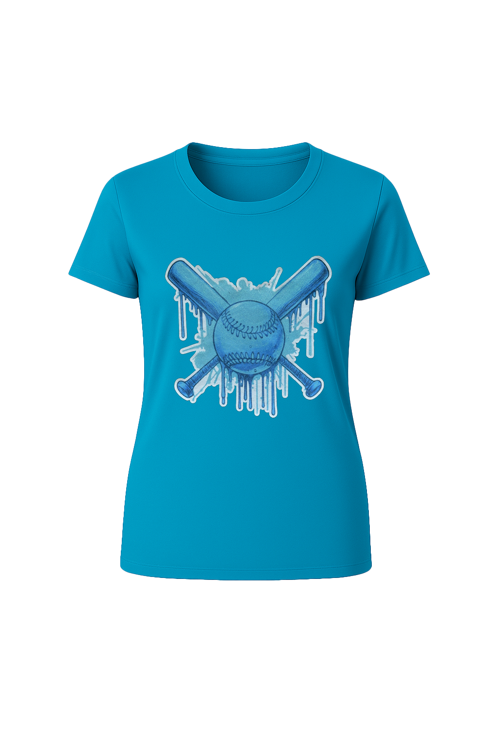 Glitter Blue Drip Bats Short Sleeve Tee