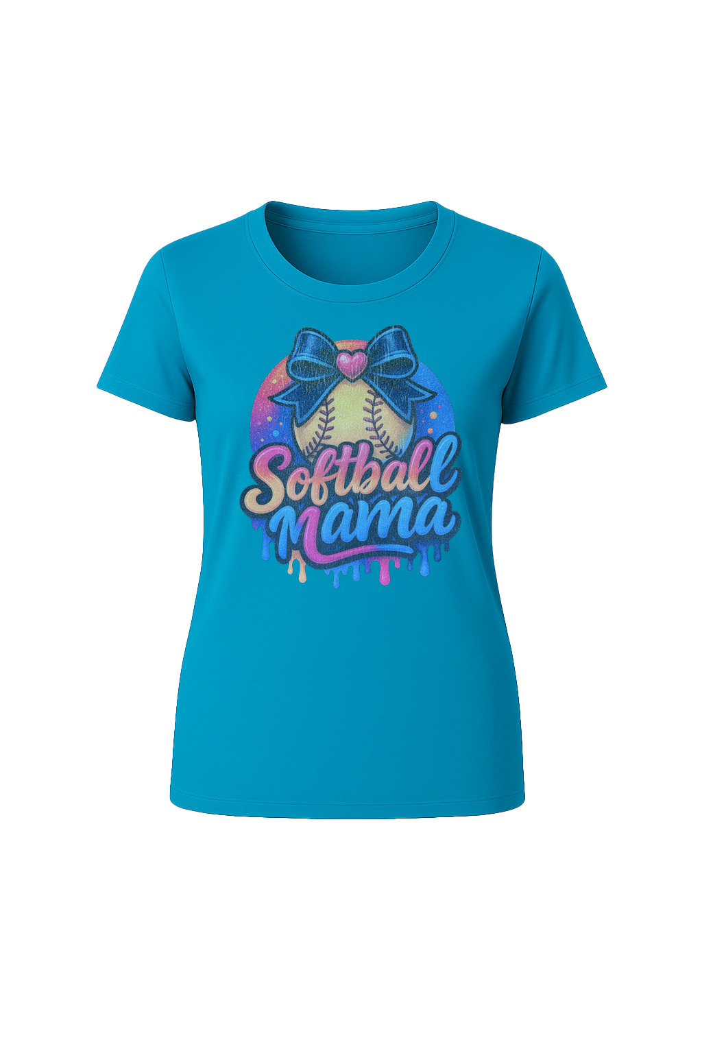 Glitter Softball Mama Drip Short Sleeve Tee