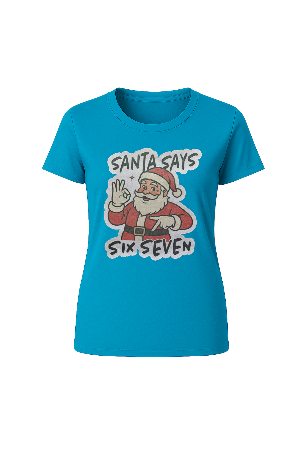 Glitter Santa Says Six Seven Short Sleeve Tee