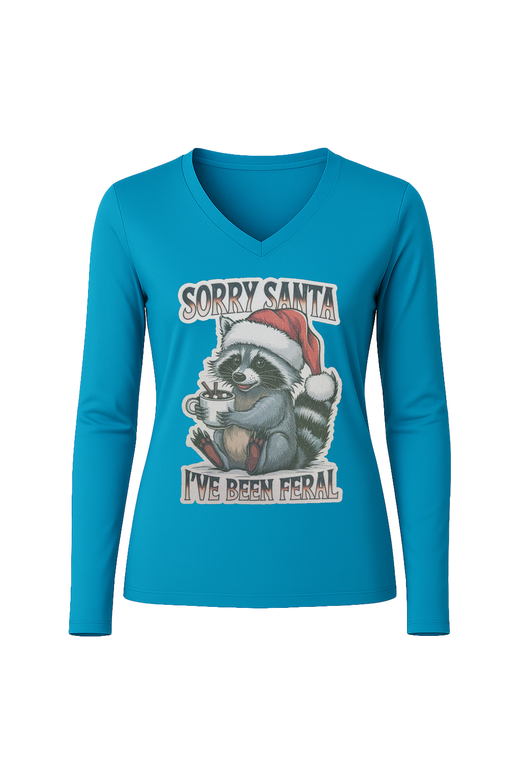 Glitter I've Been Feral Long Sleeve V-Neck Tee