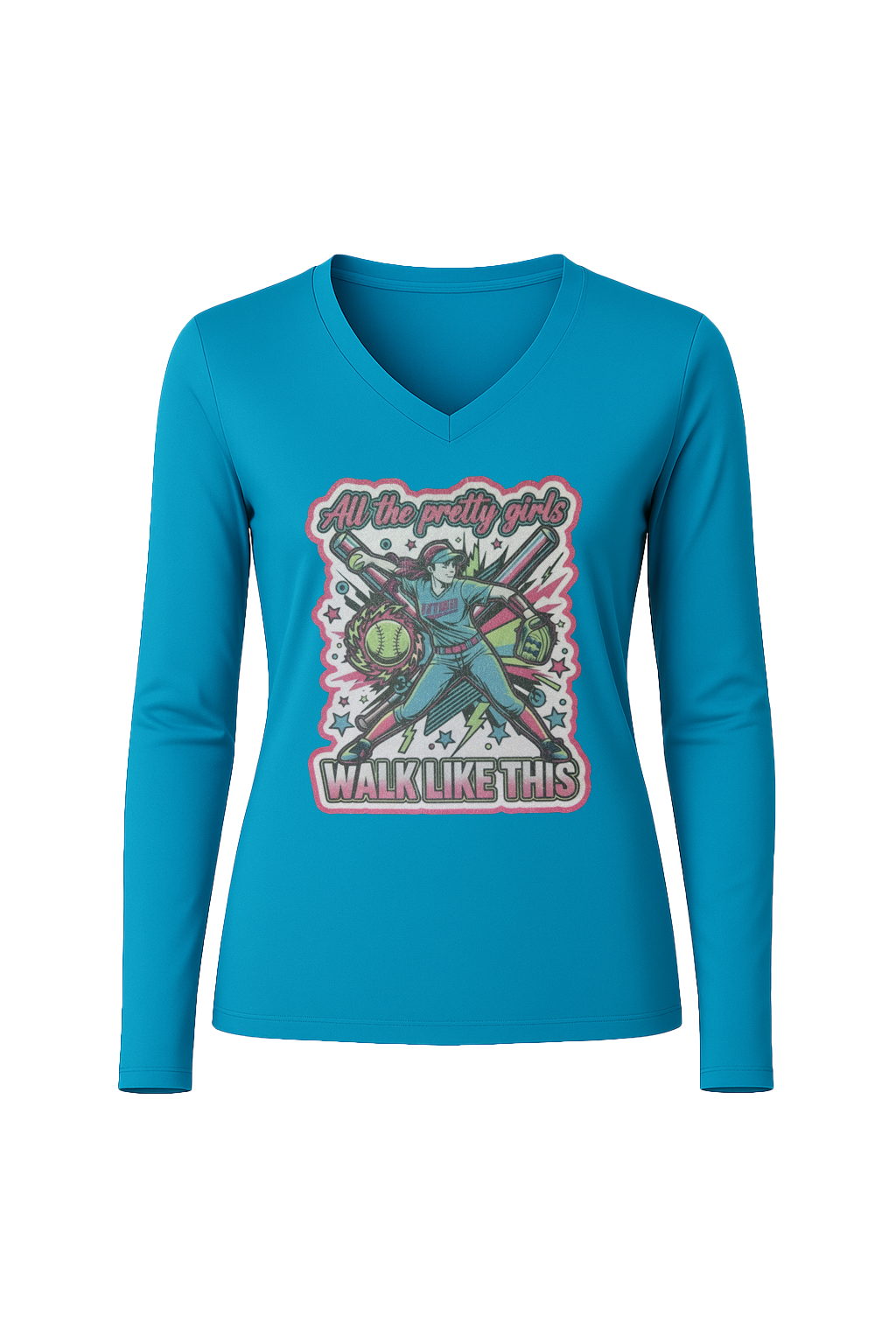 Glitter Pretty Girls Long Sleeve V-Neck Tee