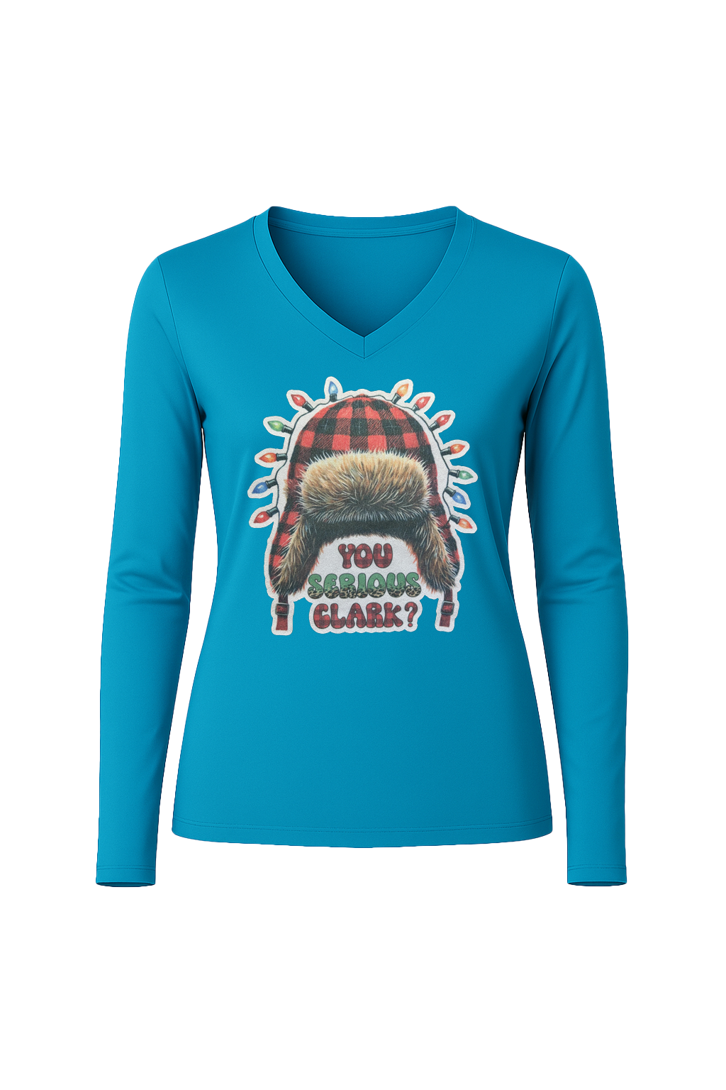Glitter You Serious Clark? Long Sleeve V-Neck Tee