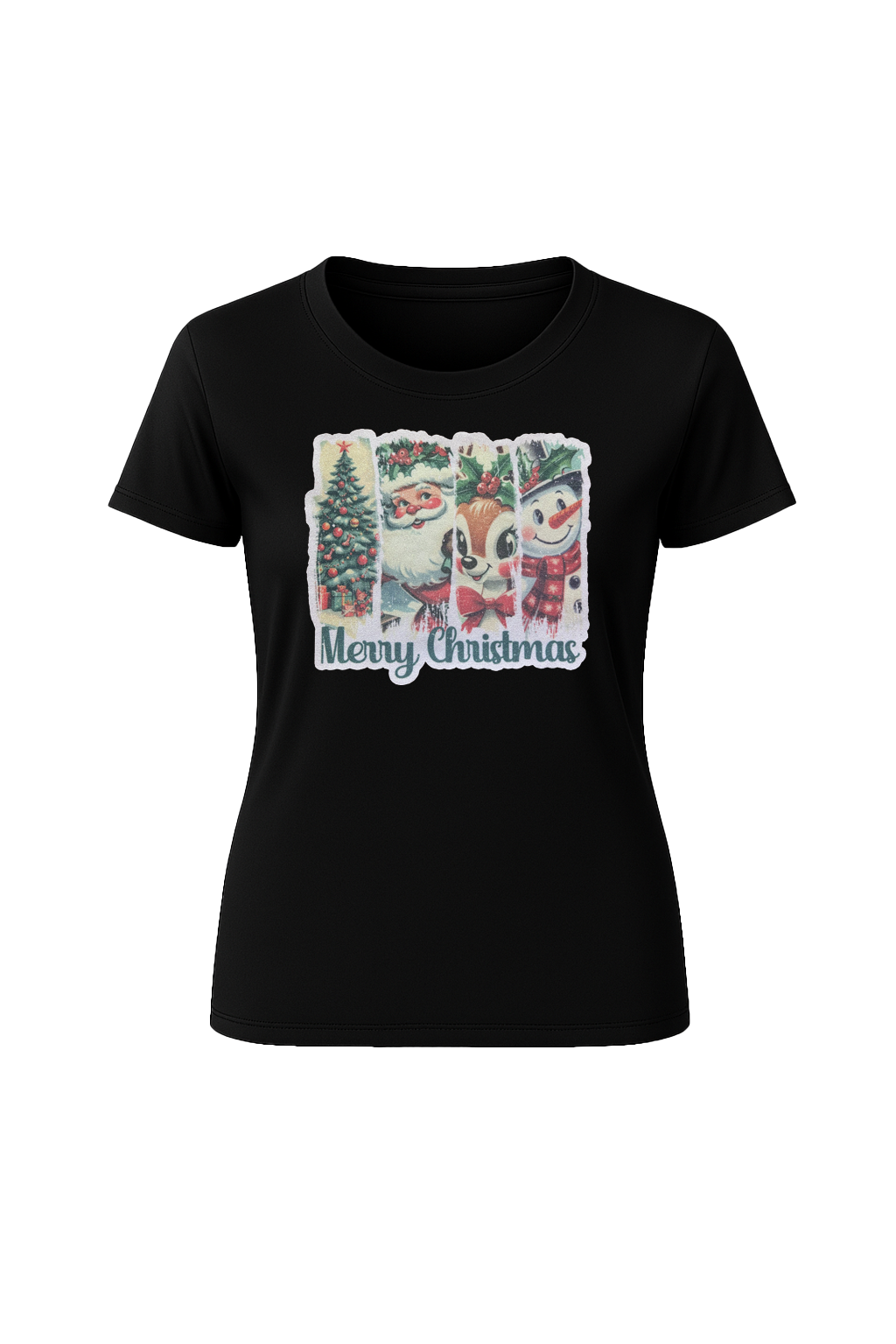 Glitter Christmas Collage Short Sleeve Tee