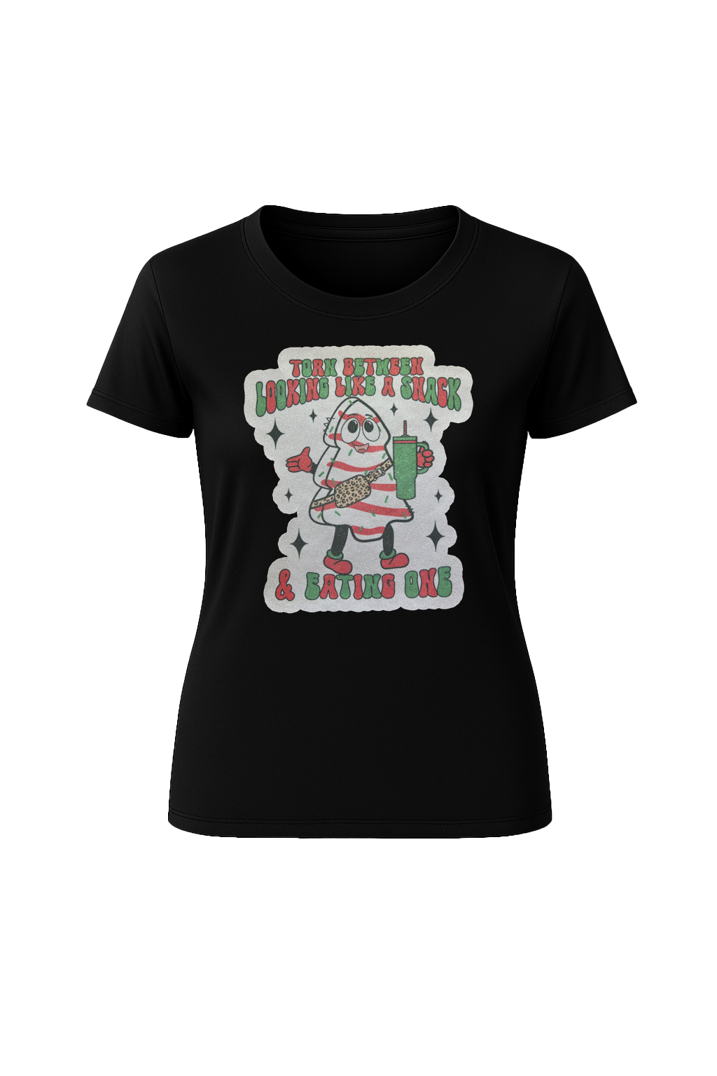 Glitter Christmas Snack Short Sleeve Tee