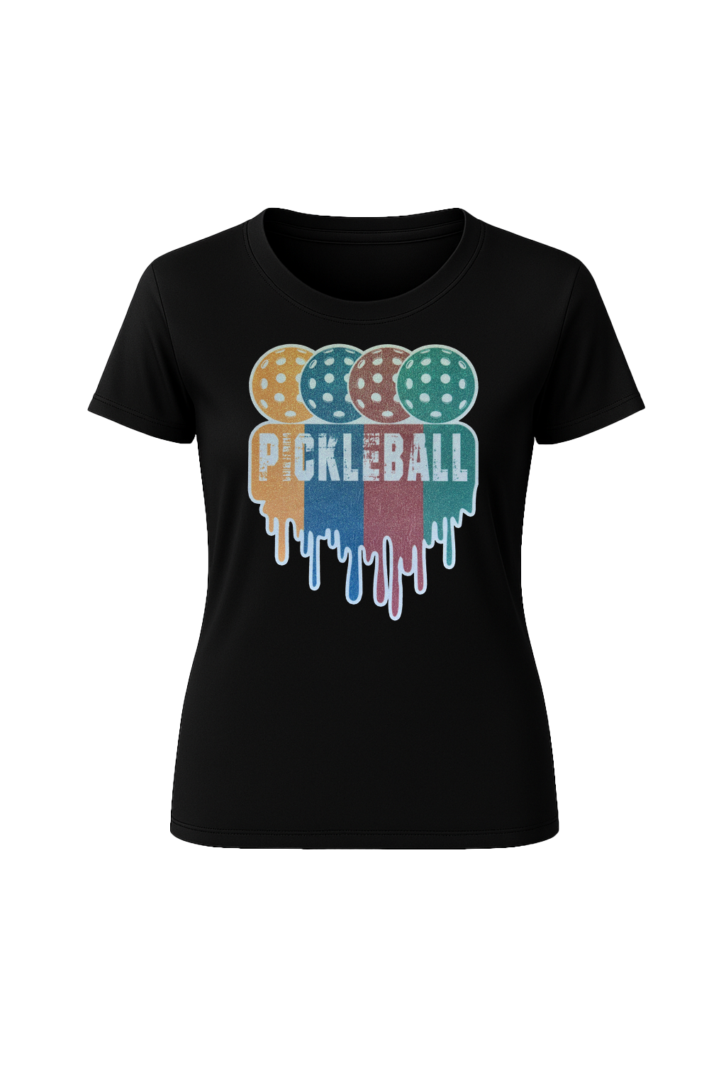 Glitter Pickleball Drip Short Sleeve Tee