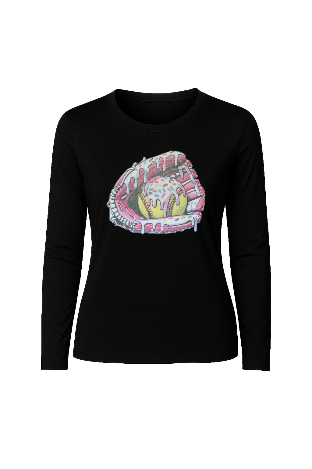 Glitter Softball Sundae Long Sleeve Tee UPF 50