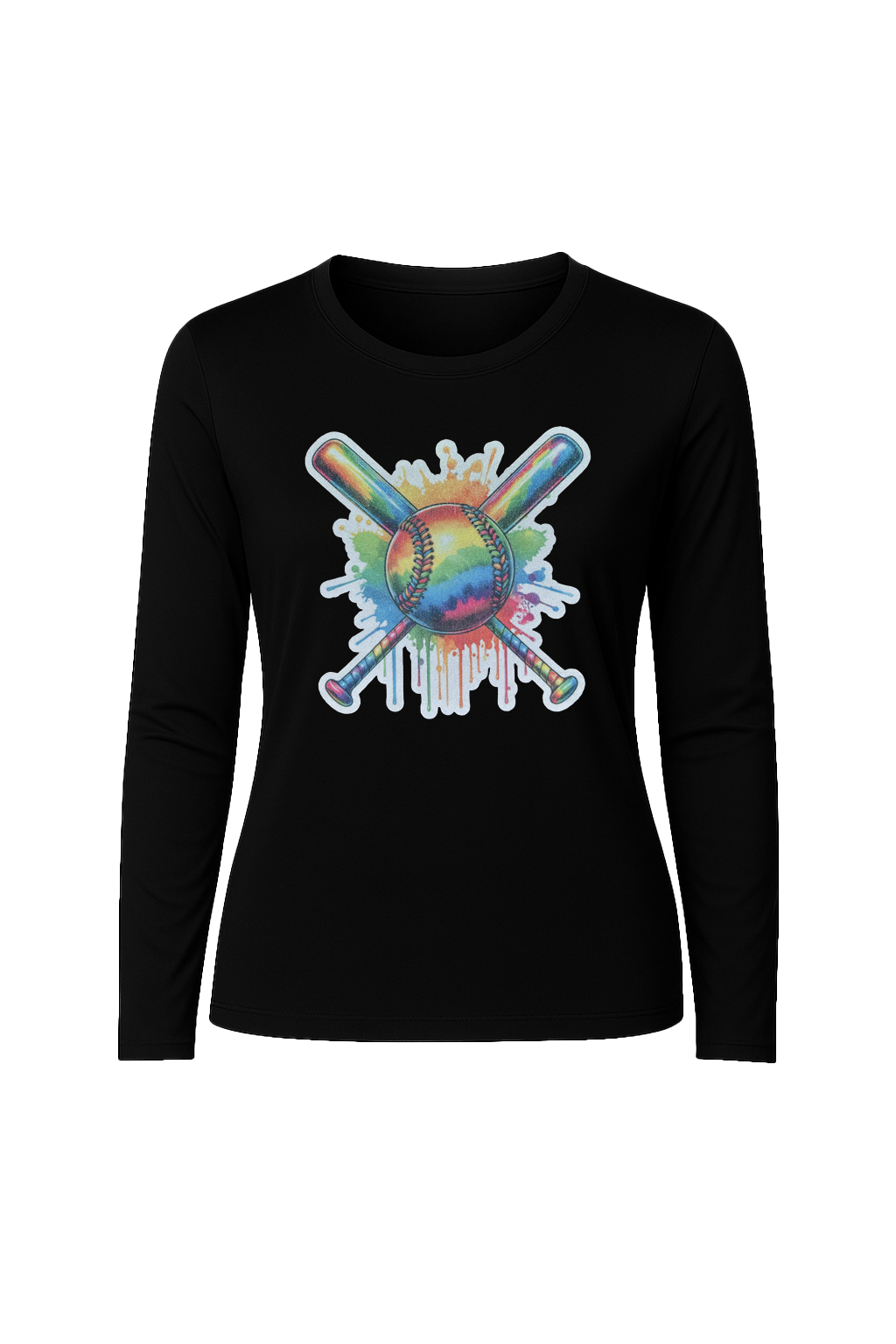 Glitter Splatter Bats Long Sleeve Tee UPF 50