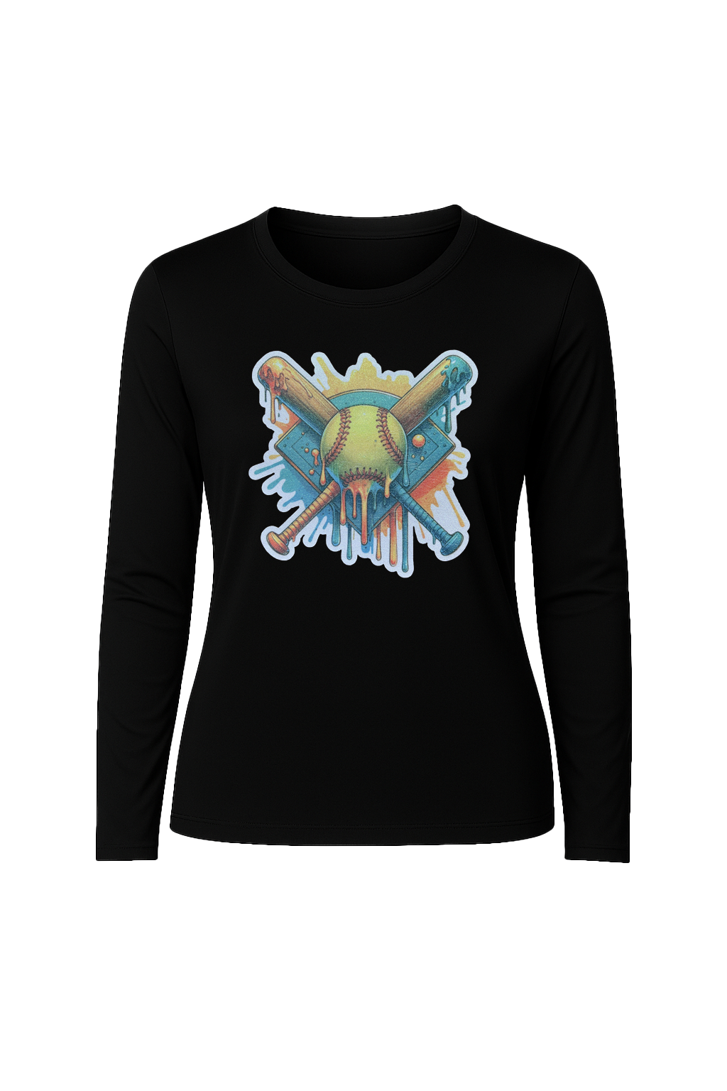 Glitter Teal Shield Long Sleeve Tee UPF 50