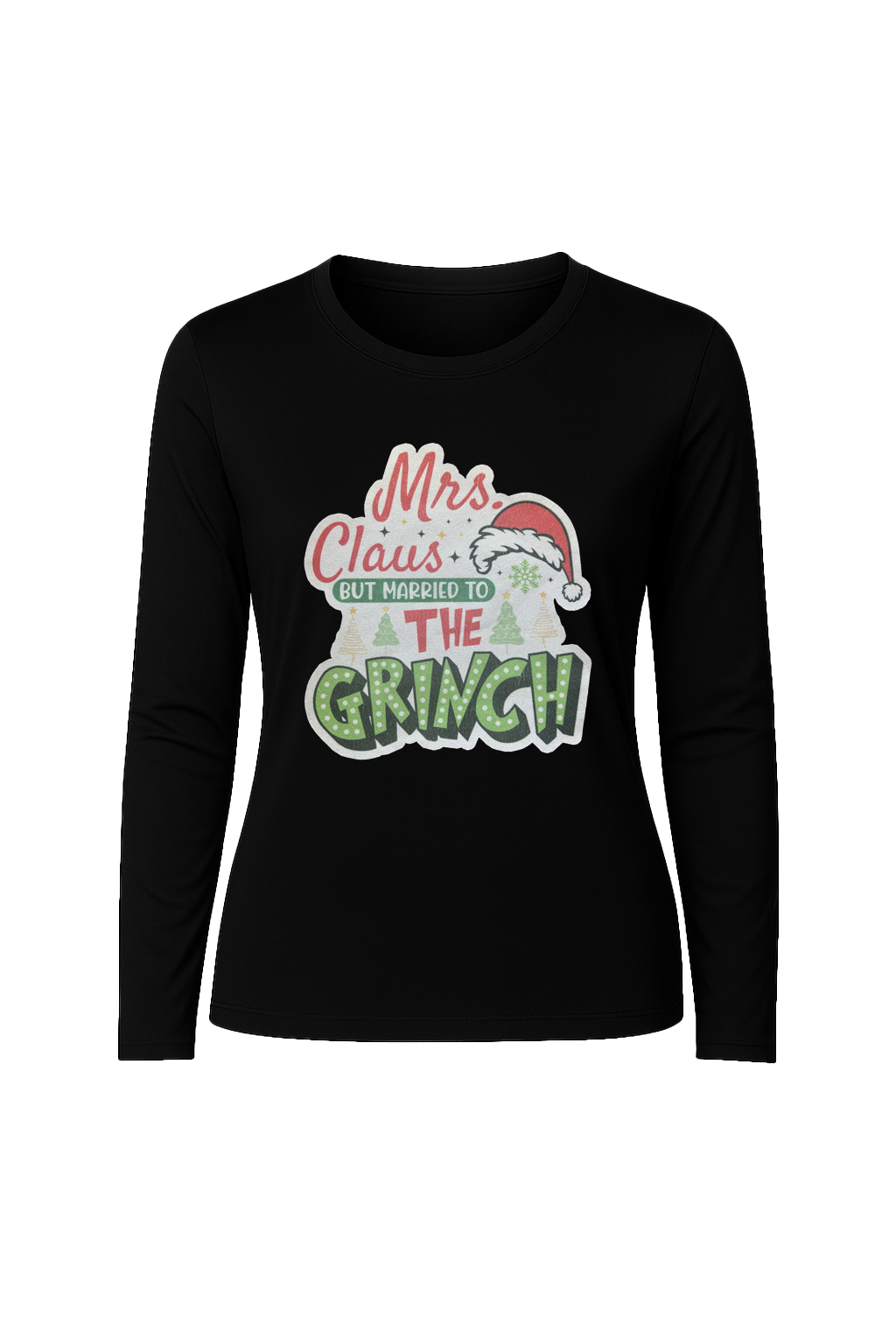 Glitter Married To The Grinch Long Sleeve Tee UPF 50