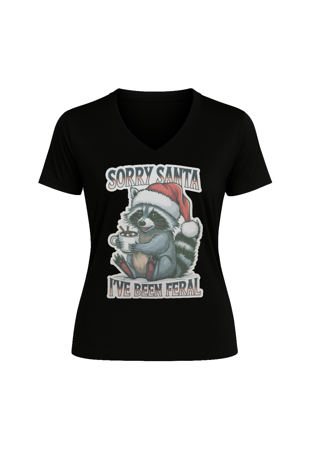 Glitter I've Been Feral Short Sleeve V-Neck Tee