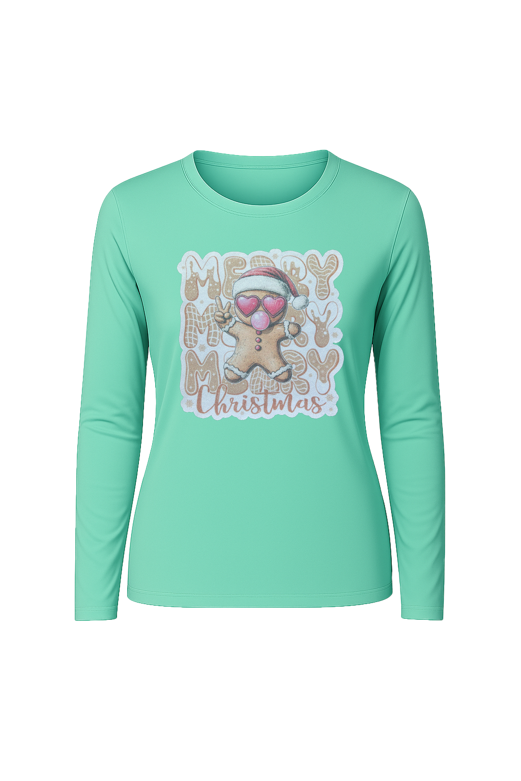 Glitter Gingerbread Bubble Pop Long Sleeve Tee UPF 50
