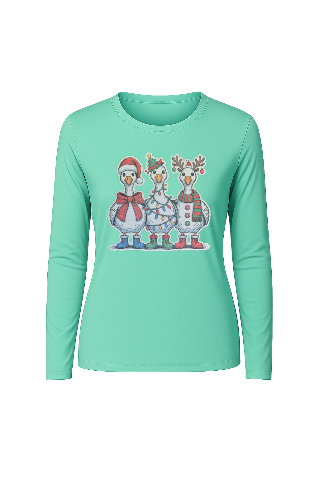 Glitter Festive Fowl Long Sleeve Tee UPF 50