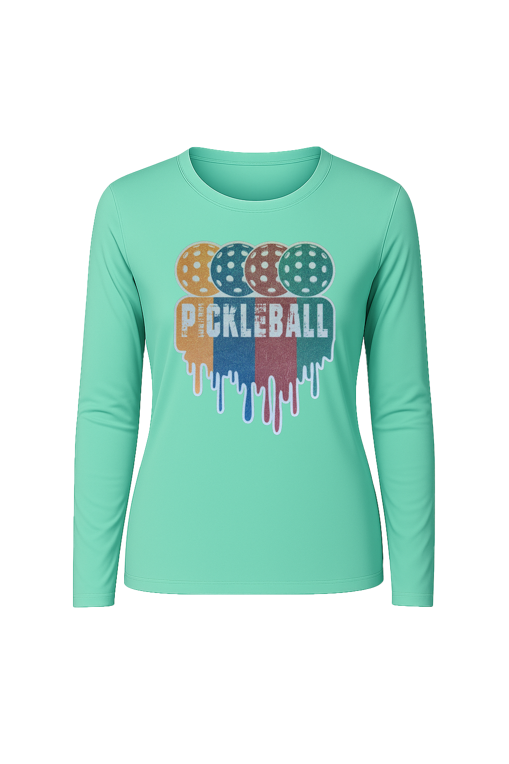 Glitter Pickleball Drip Long Sleeve Tee UPF 50