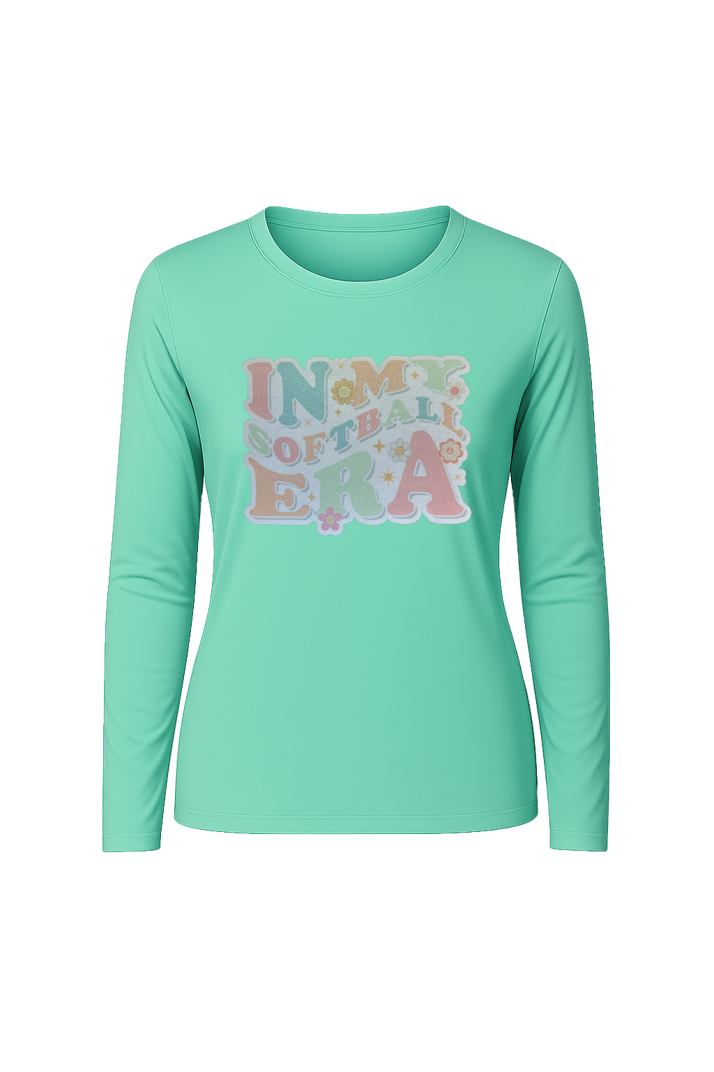 Glitter Softball Era Long Sleeve Tee UPF 50