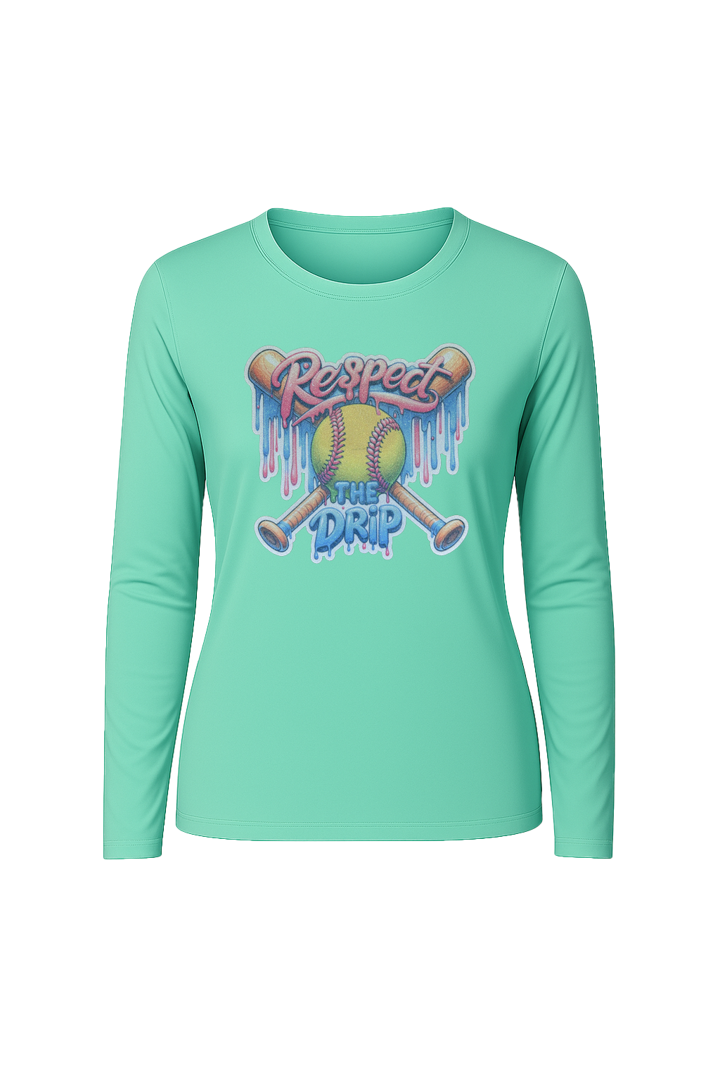 Glitter Respect The Drip Long Sleeve Tee UPF 50