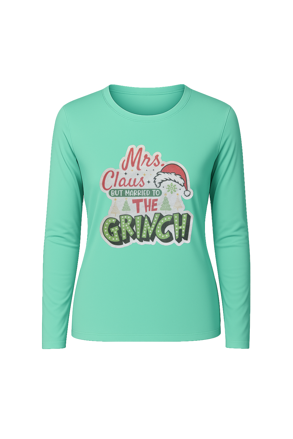 Glitter Married To The Grinch Long Sleeve Tee UPF 50