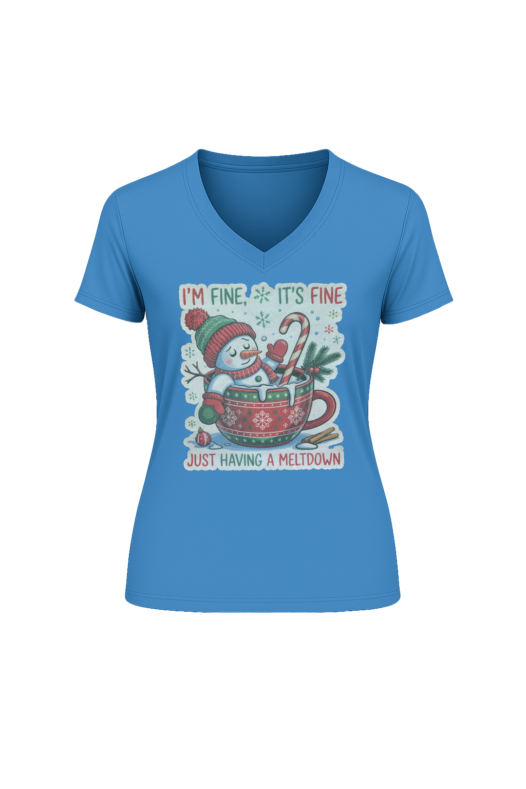 Glitter Having A Meltdown Short Sleeve V-Neck Tee