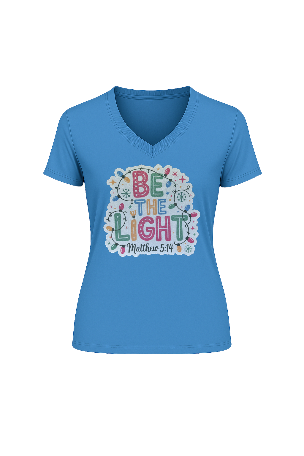Glitter Be The Light Short Sleeve V-Neck Tee