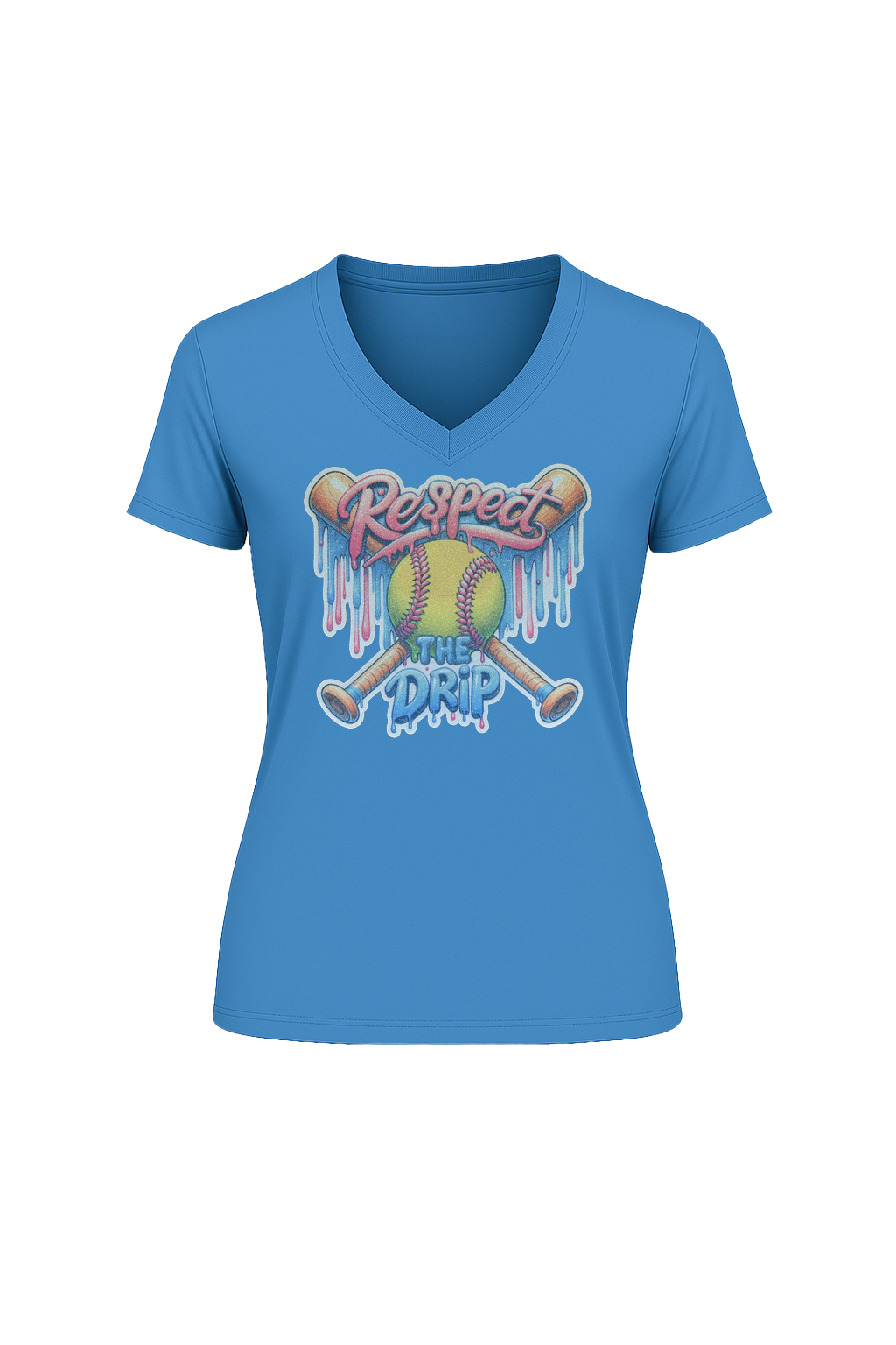 Glitter Respect The Drip Short Sleeve V-Neck Tee