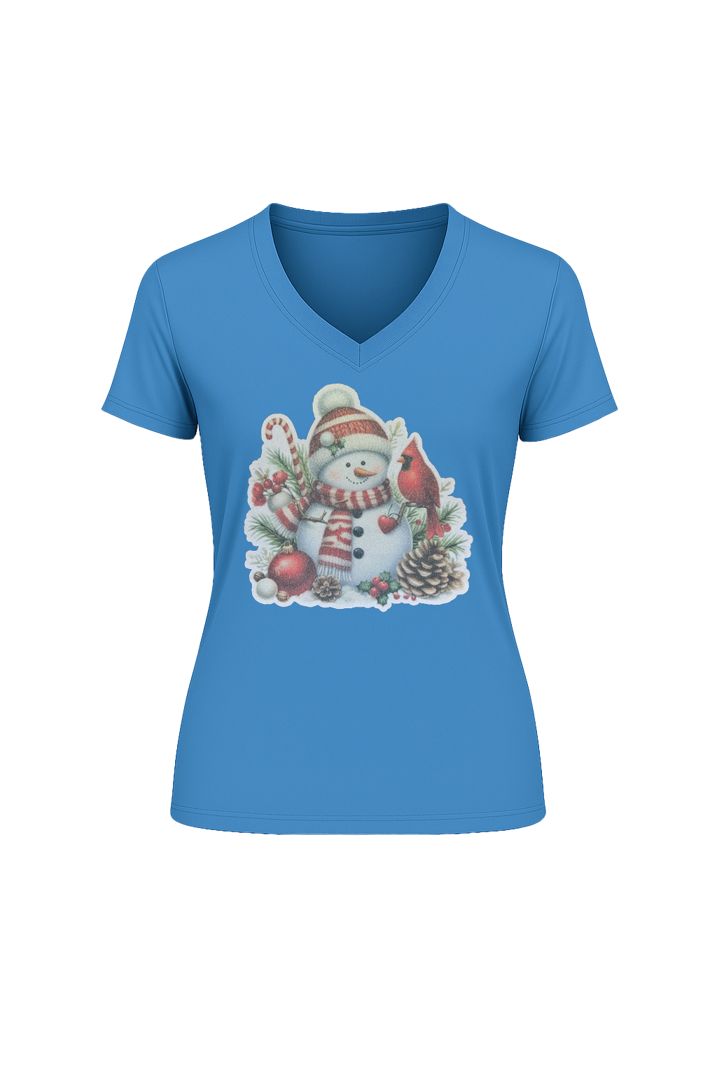 Glitter Cardinal's Gift Short Sleeve V-Neck Tee