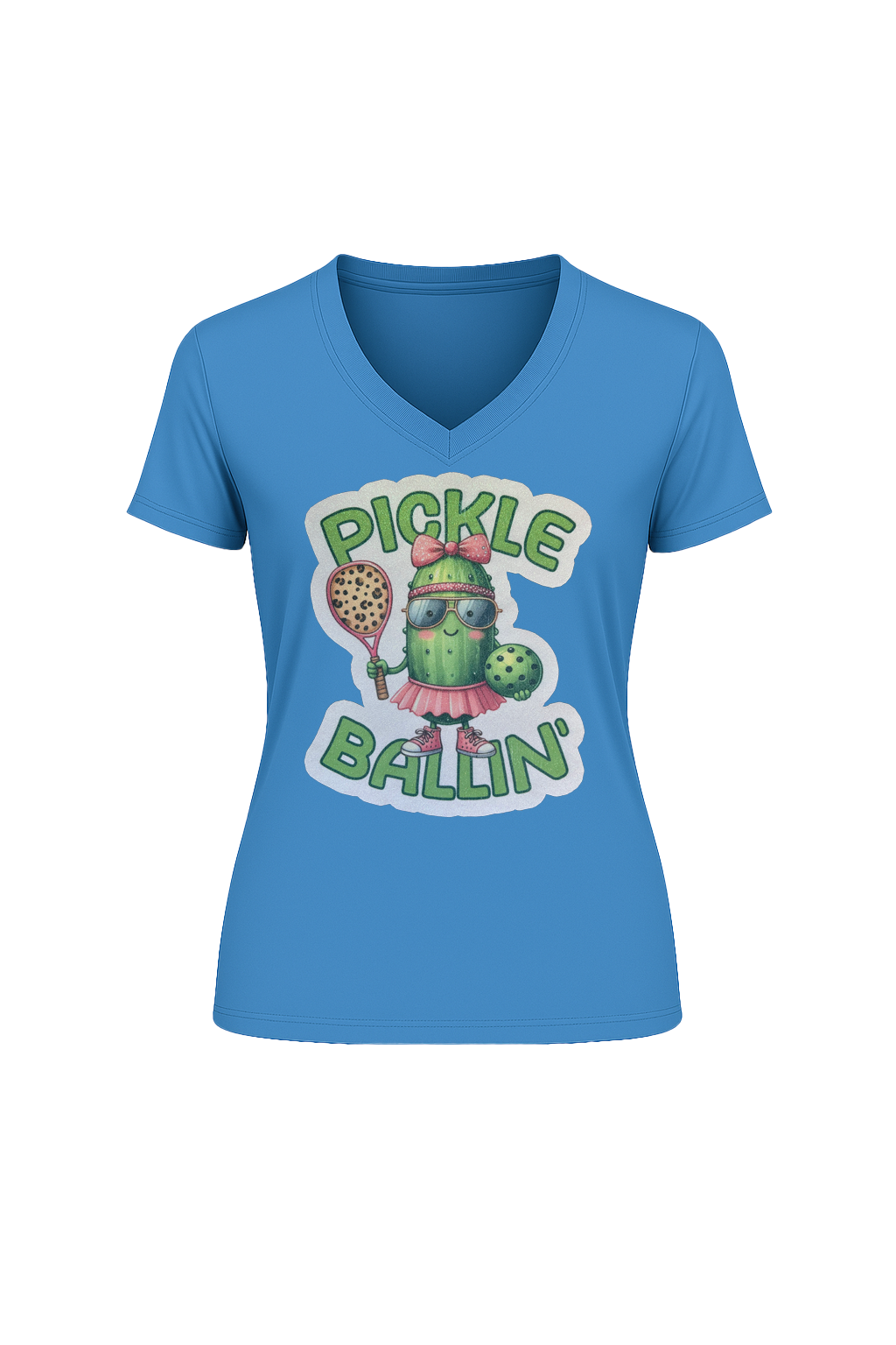 Glitter Pickle Ballin Short Sleeve V-Neck Tee
