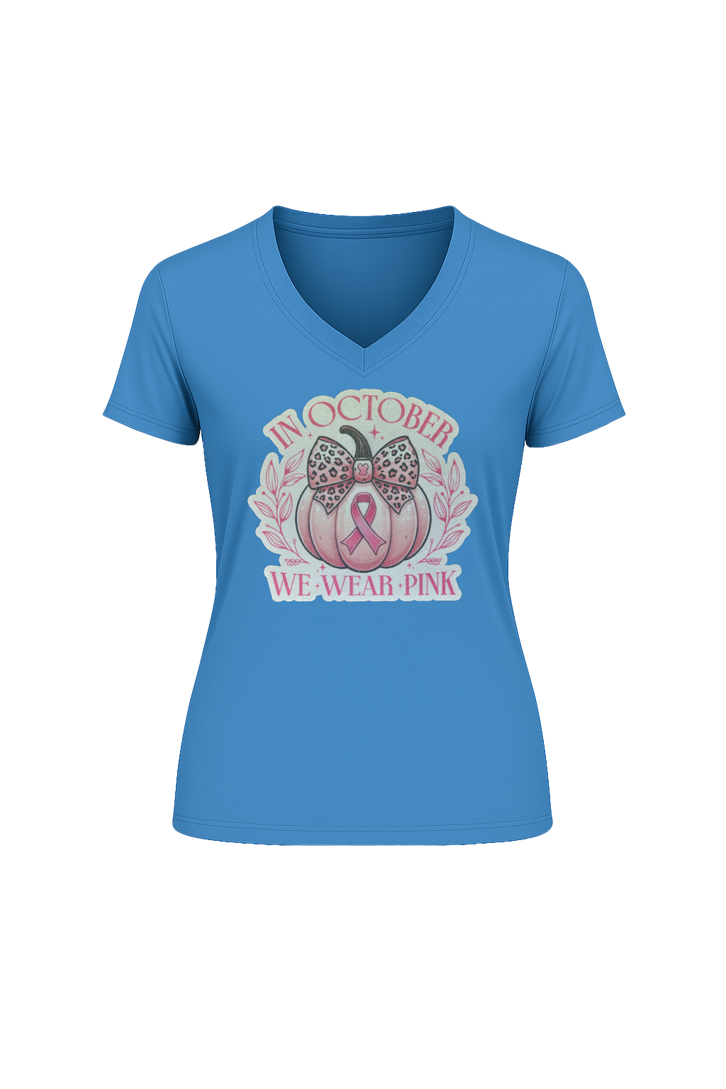 Glitter We Wear Pink Short Sleeve V-Neck Tee