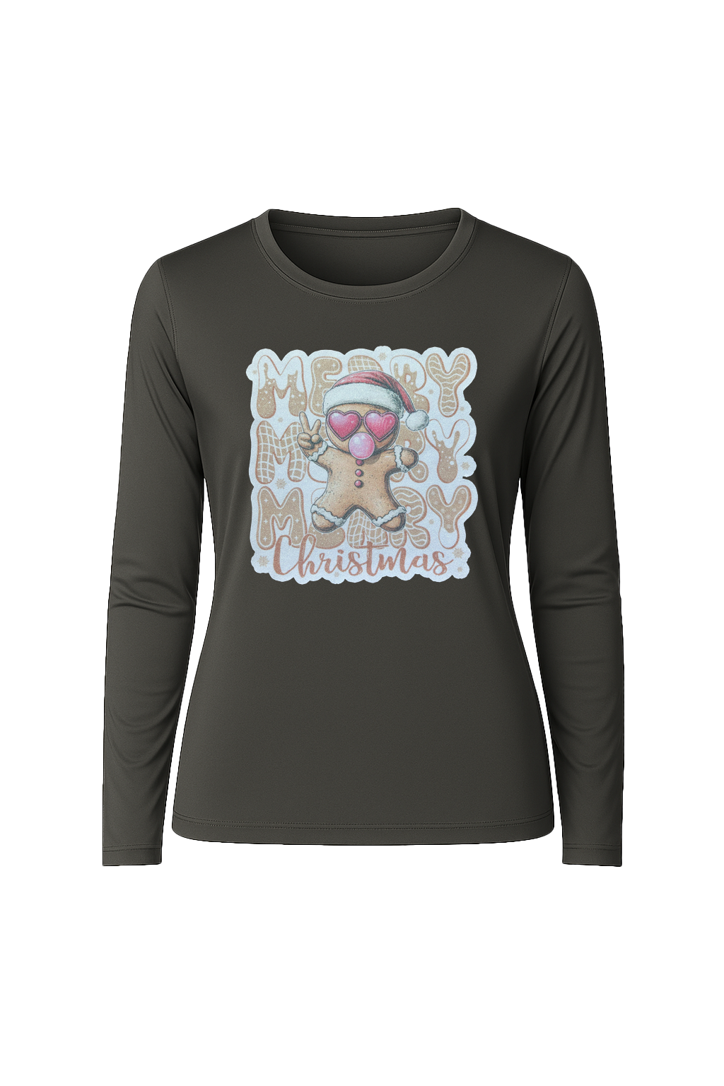 Glitter Gingerbread Bubble Pop Long Sleeve Tee UPF 50
