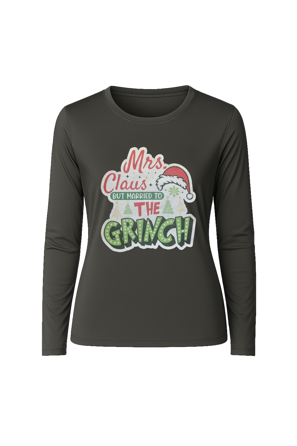 Glitter Married To The Grinch Long Sleeve Tee UPF 50