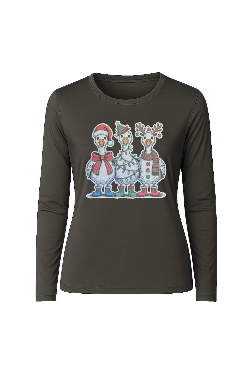 Glitter Festive Fowl Long Sleeve Tee UPF 50