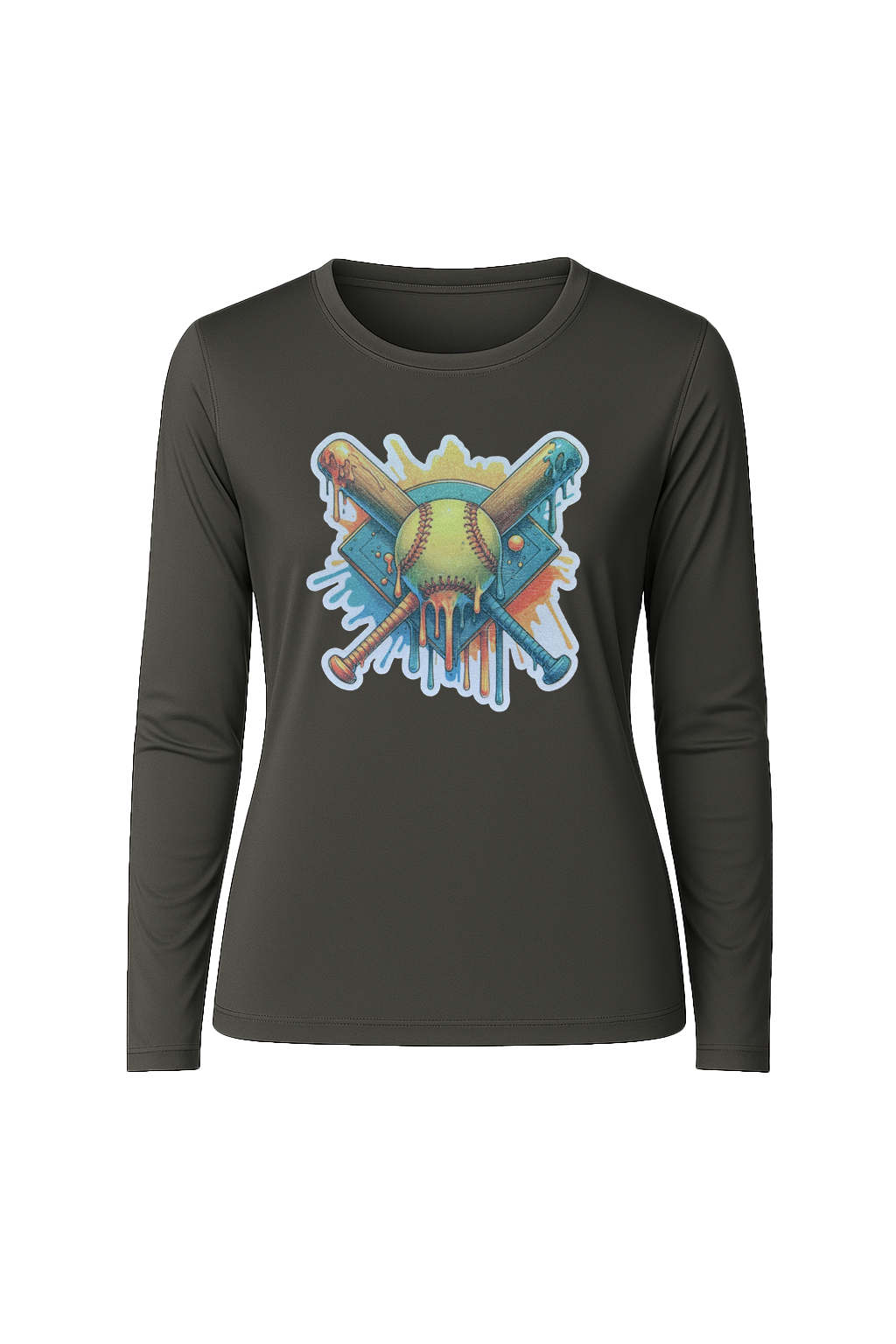 Glitter Teal Shield Long Sleeve Tee UPF 50