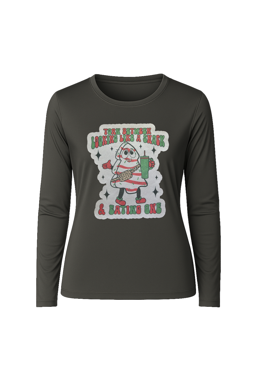 Glitter Christmas Snack Long Sleeve Tee UPF 50
