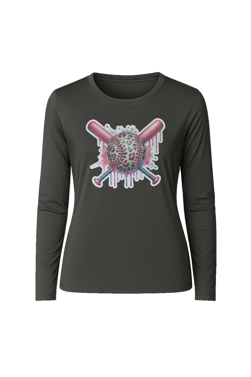 Glitter Leopard Drip Long Sleeve Tee UPF 50