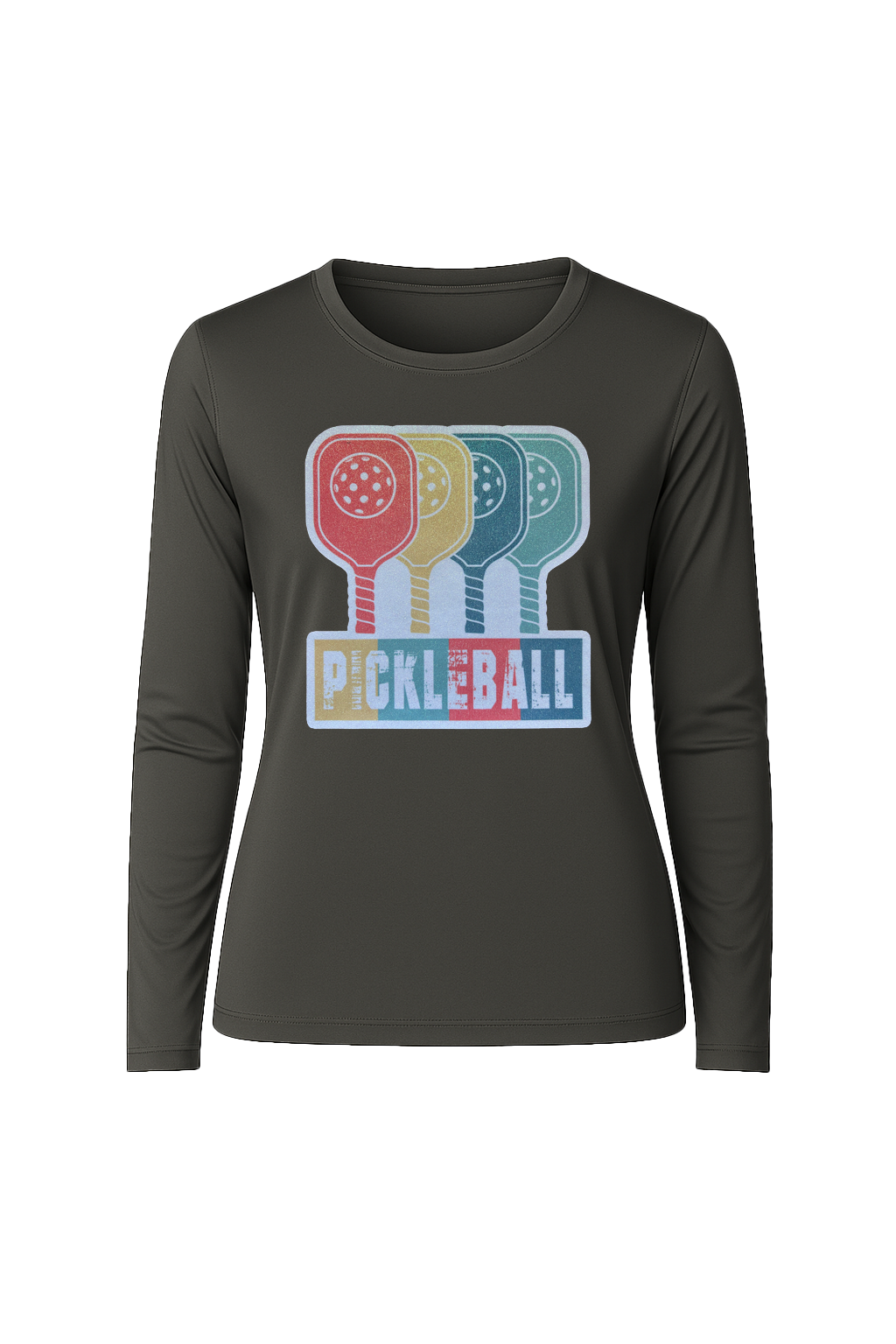 Glitter Pickleball Paddles Long Sleeve Tee UPF 50