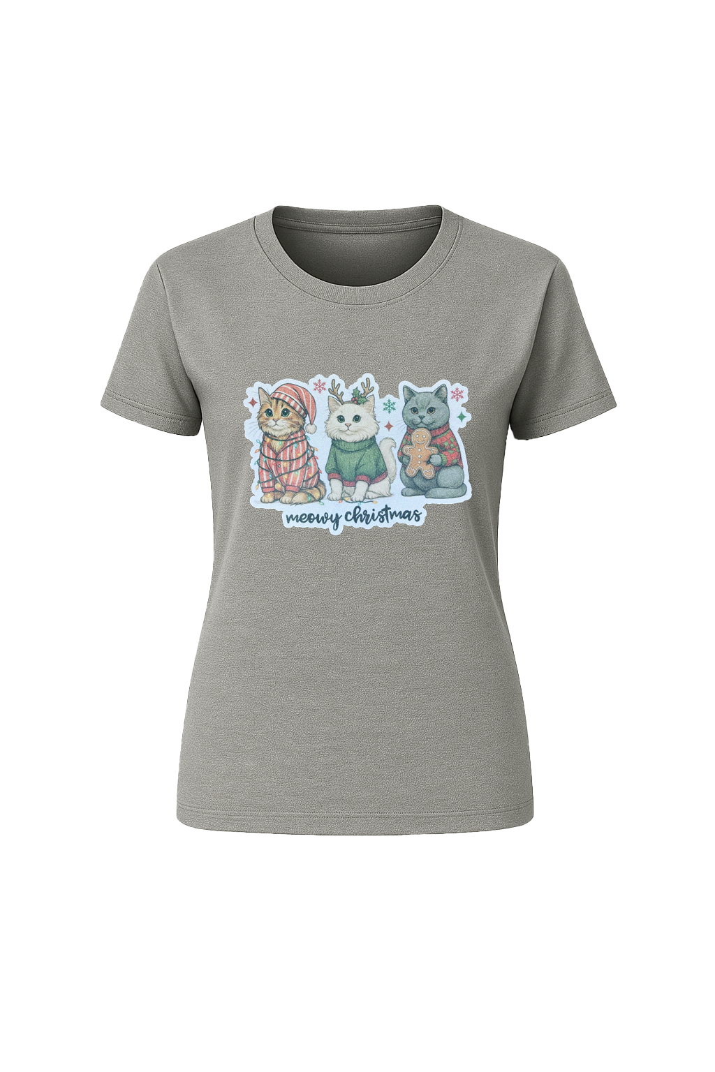 Glitter Christmas Cats Short Sleeve Tee