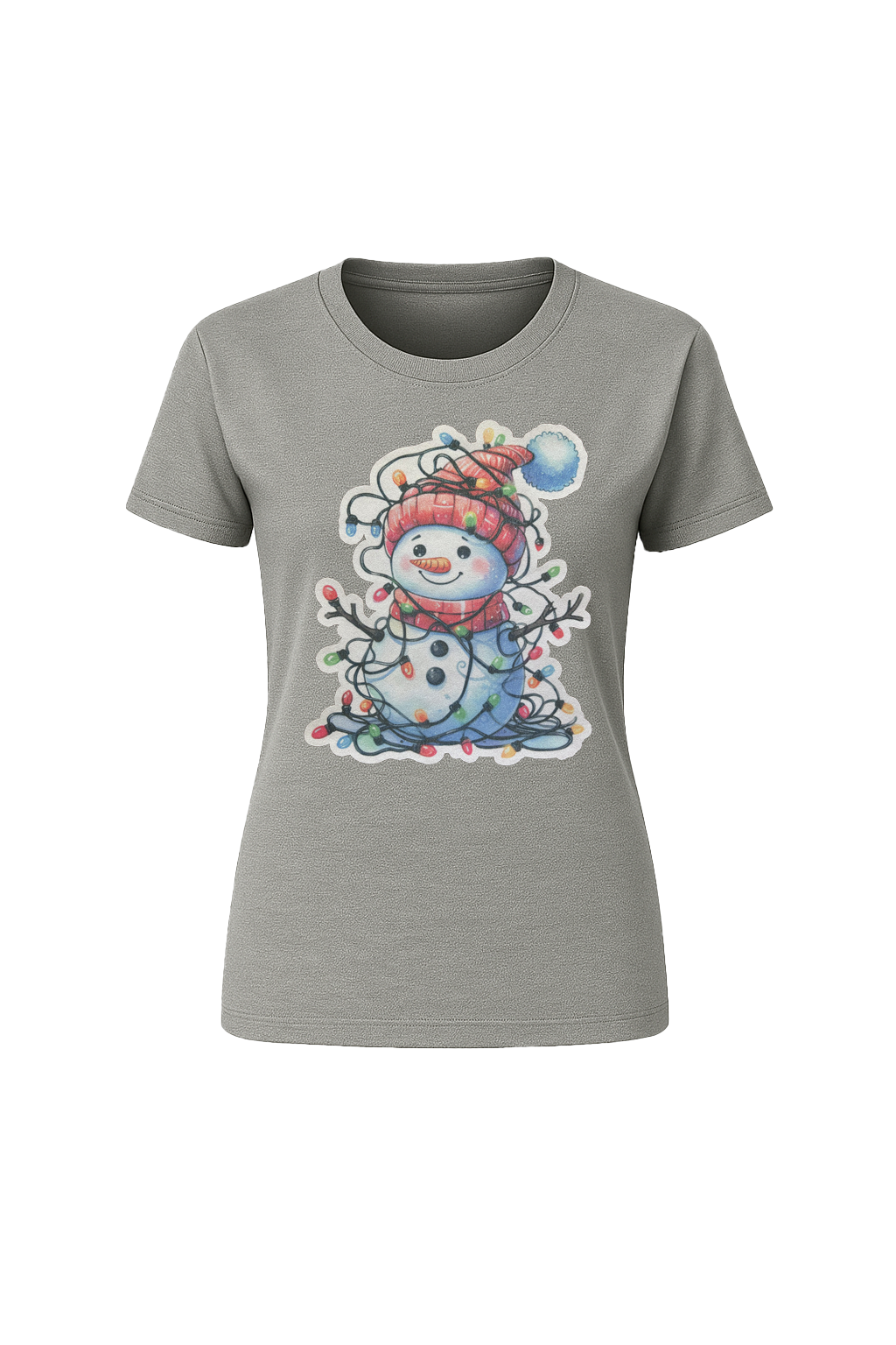 Glitter Tangled Snowman Short Sleeve Tee