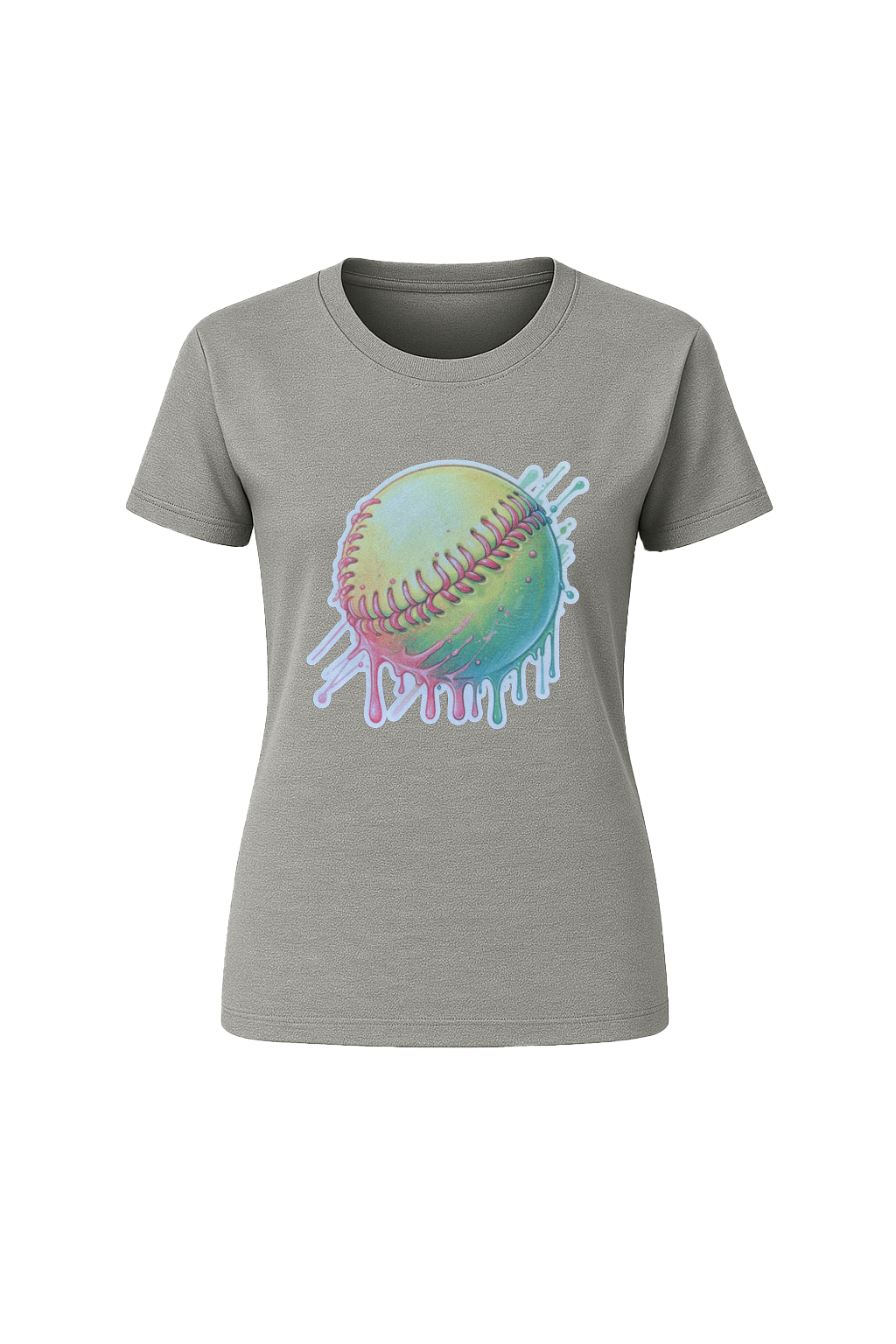 Glitter Softball Drip Short Sleeve Tee