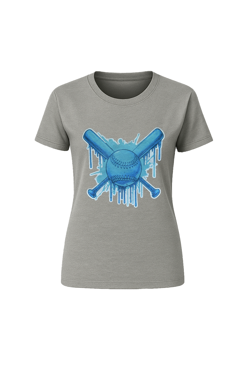 Glitter Blue Drip Bats Short Sleeve Tee