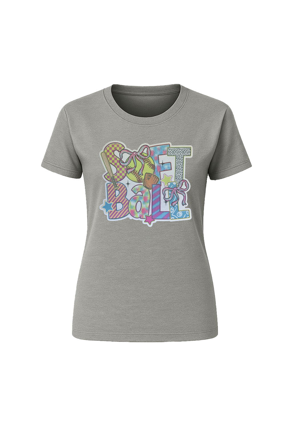 Glitter Softball Collage Short Sleeve Tee