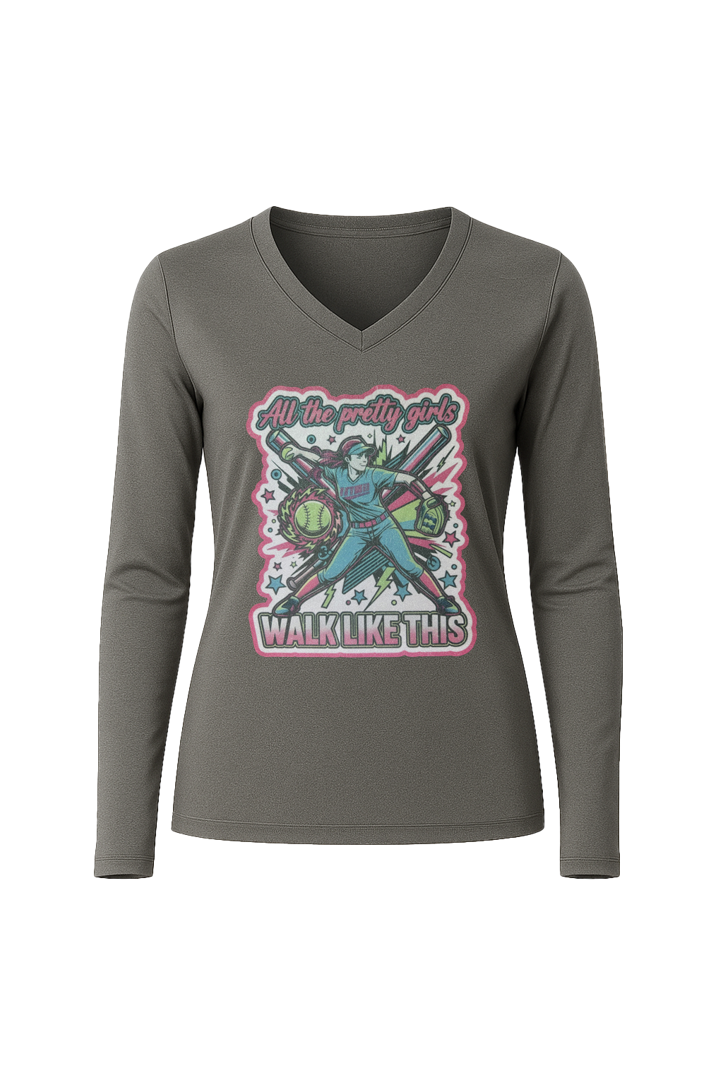 Glitter Pretty Girls Long Sleeve V-Neck Tee