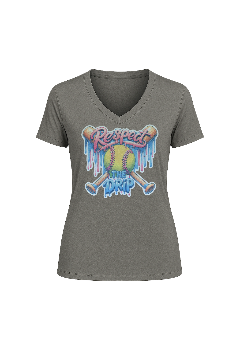 Glitter Respect The Drip Short Sleeve V-Neck Tee