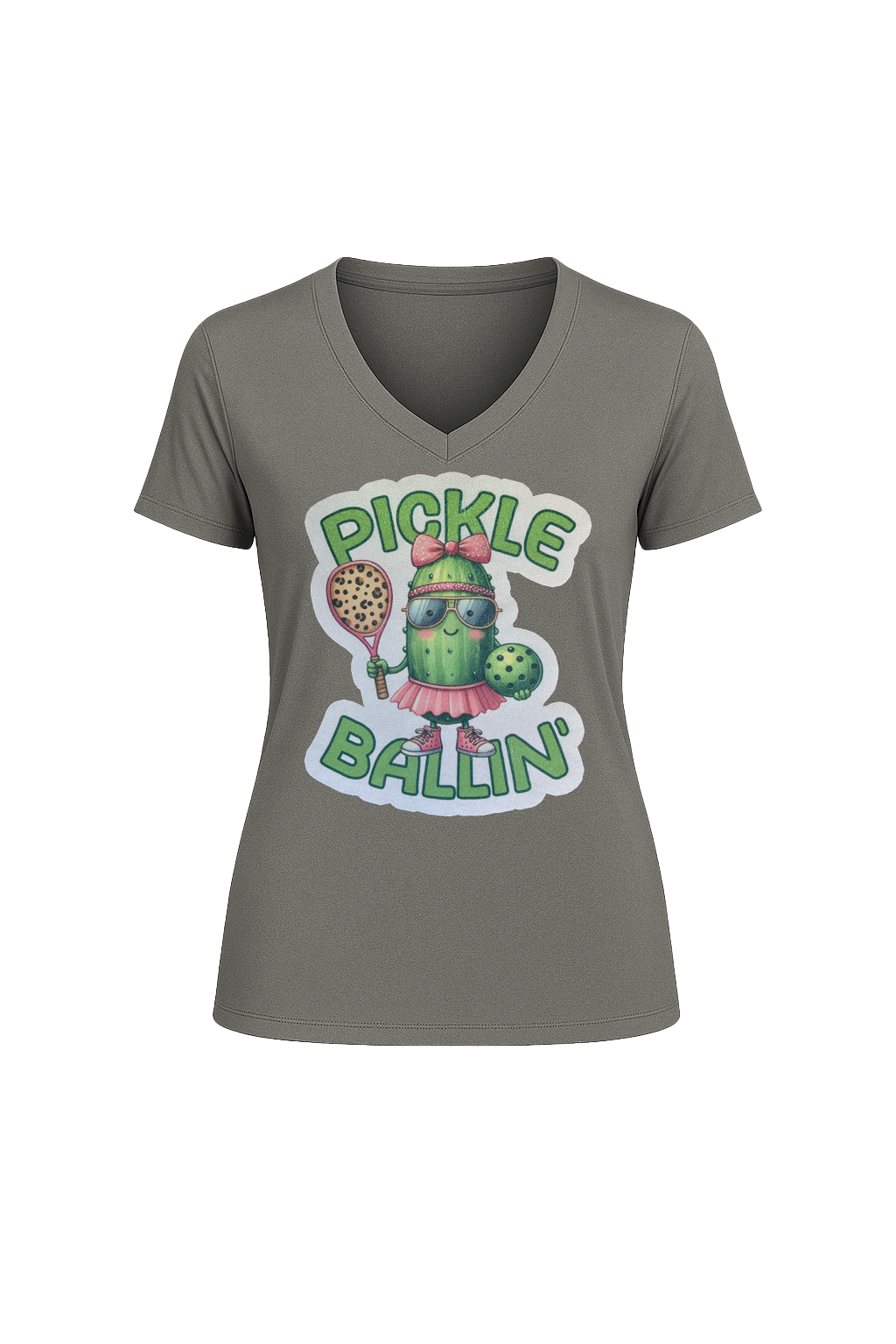 Glitter Pickle Ballin Short Sleeve V-Neck Tee