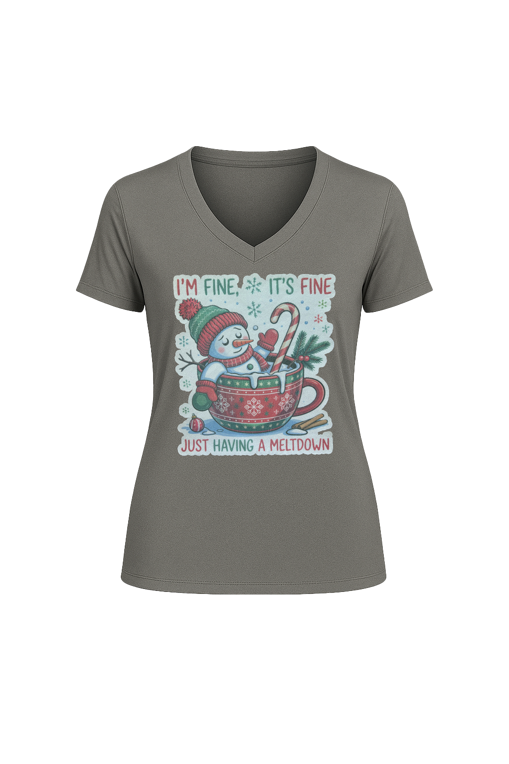 Glitter Having A Meltdown Short Sleeve V-Neck Tee