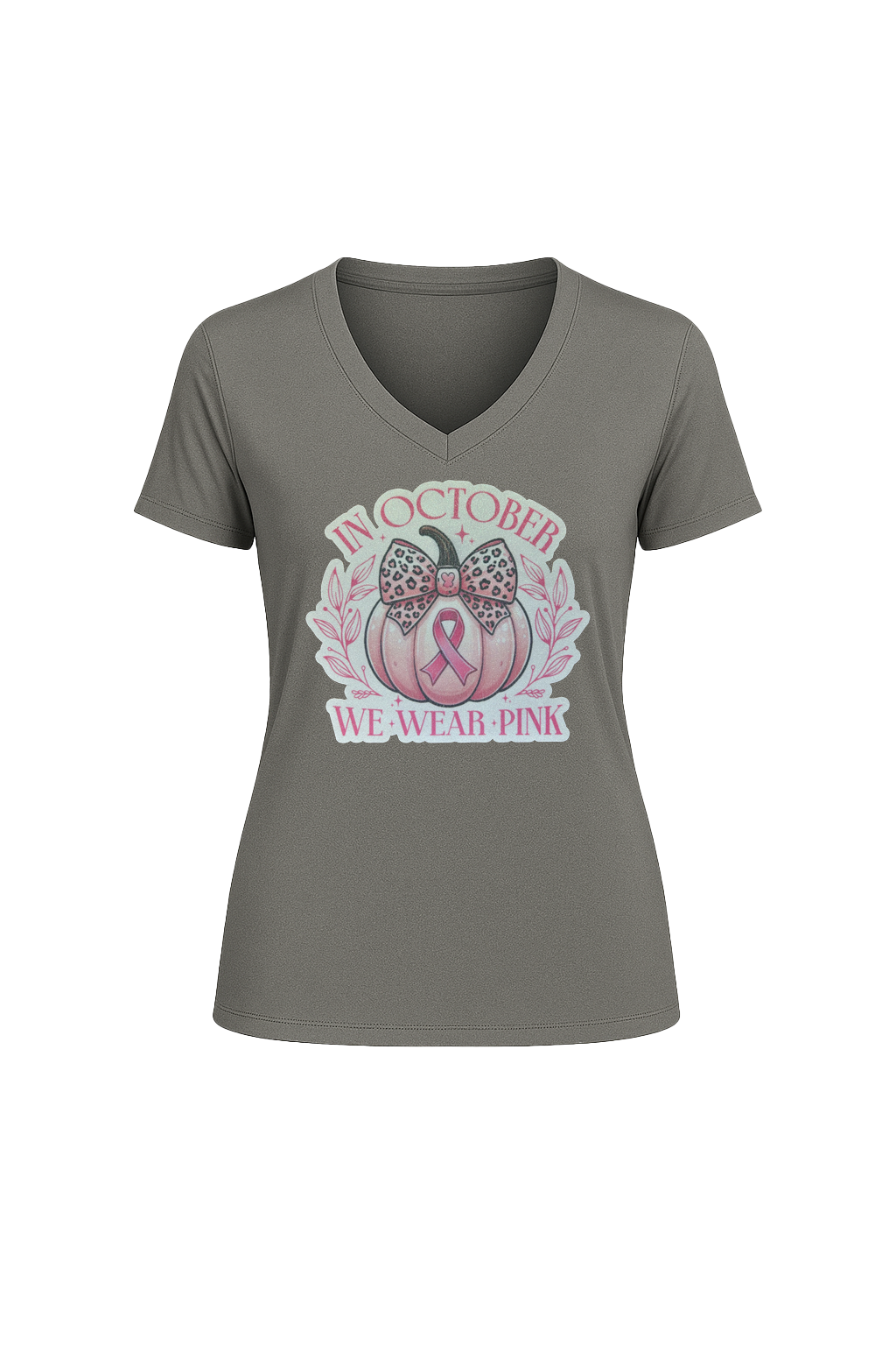 Glitter We Wear Pink Short Sleeve V-Neck Tee