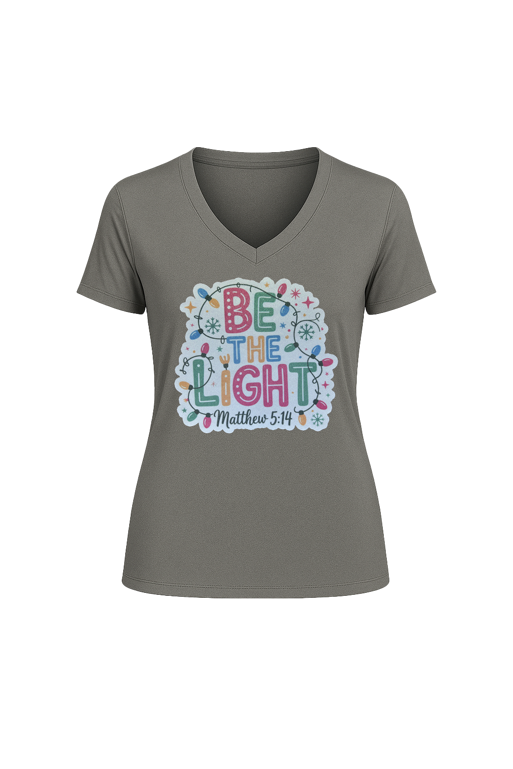 Glitter Be The Light Short Sleeve V-Neck Tee