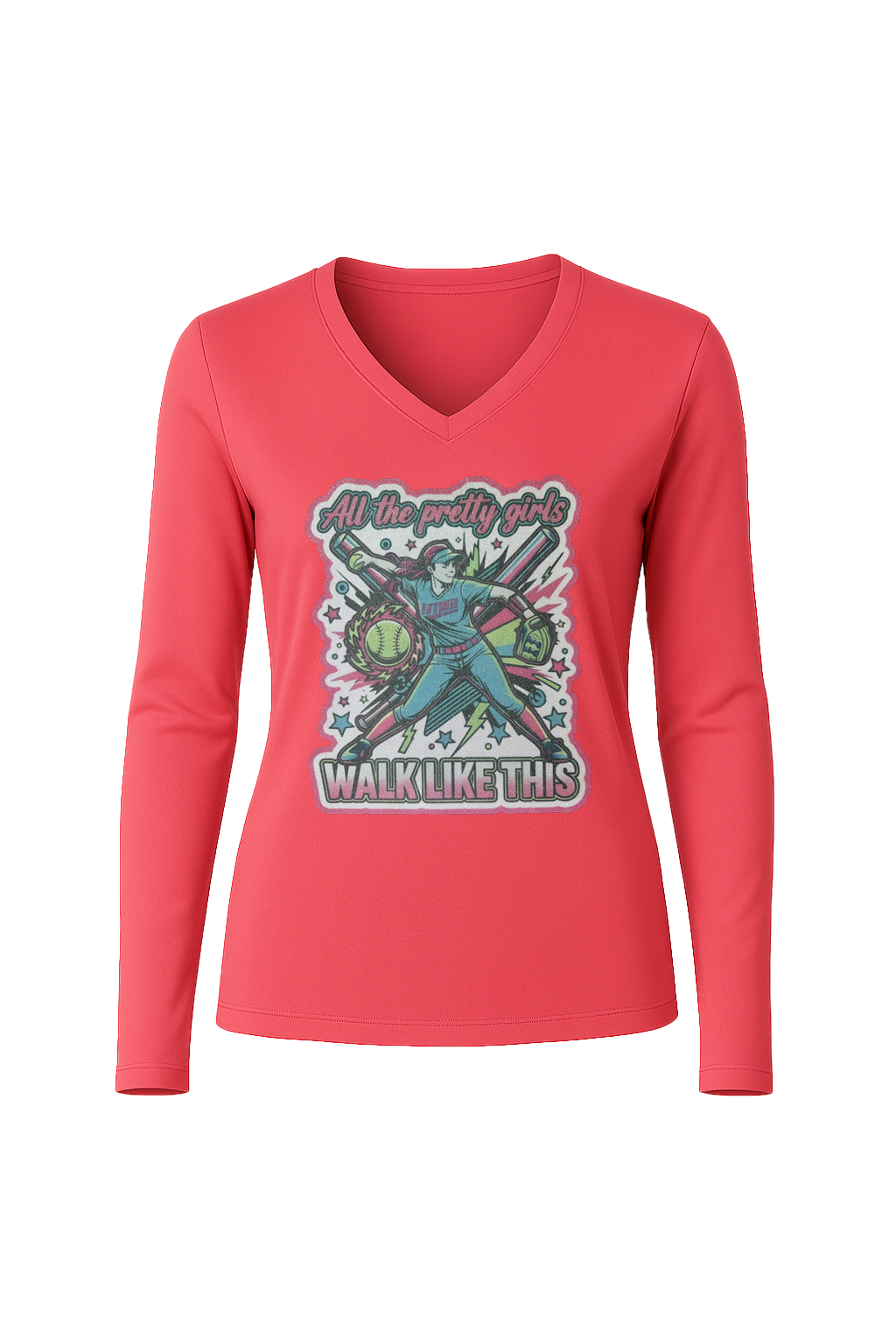 Glitter Pretty Girls Long Sleeve V-Neck Tee