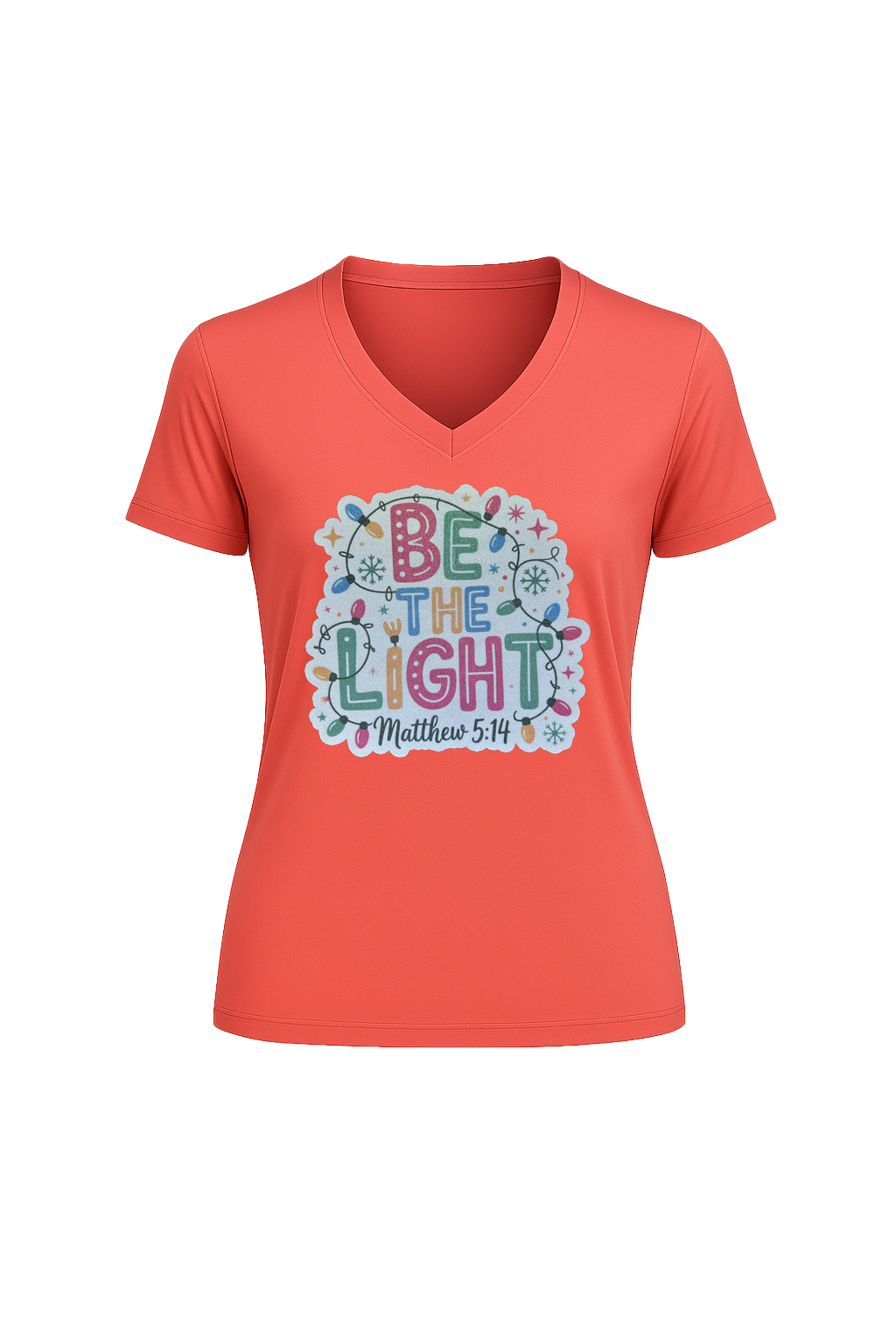 Glitter Be The Light Short Sleeve V-Neck Tee