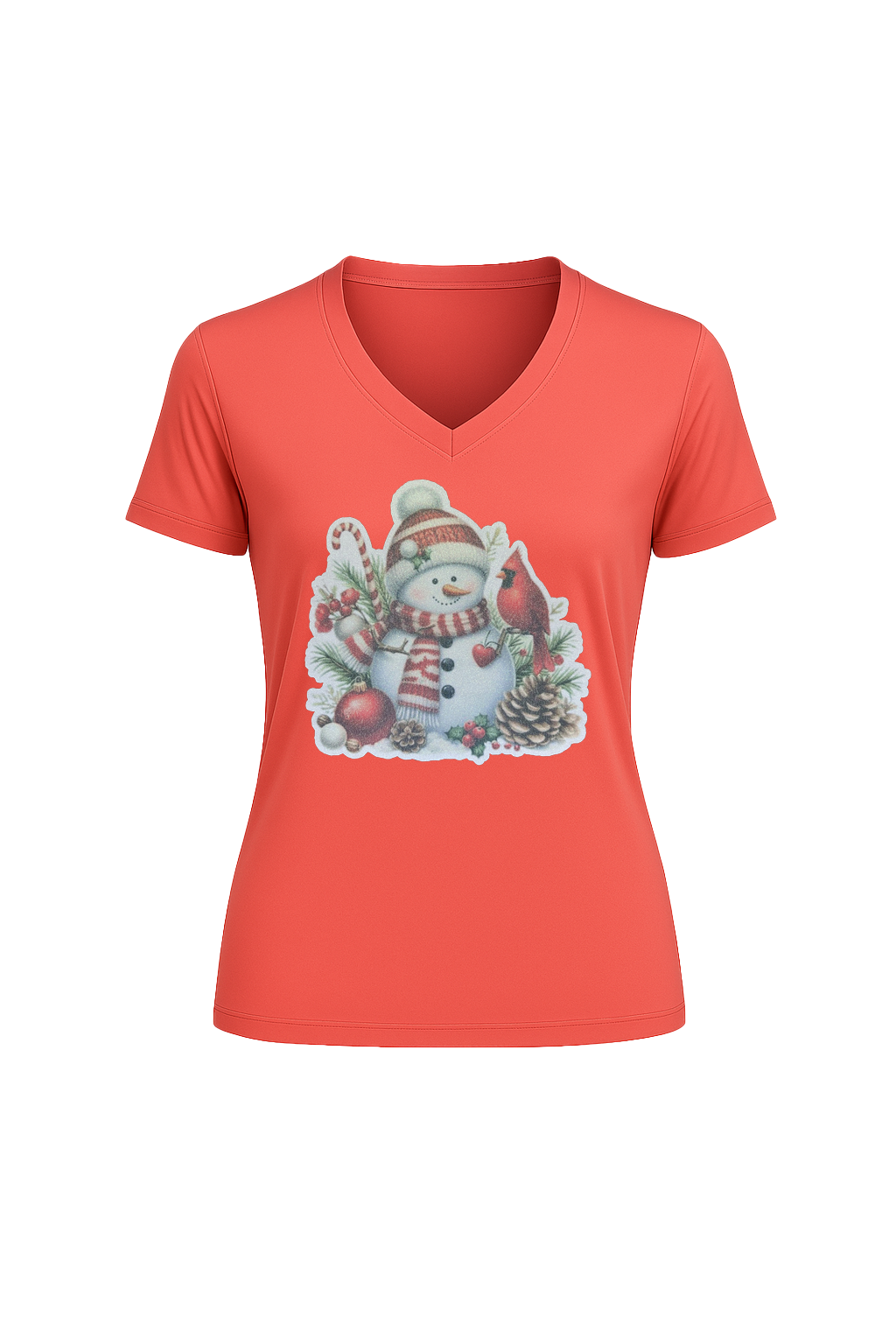 Glitter Cardinal's Gift Short Sleeve V-Neck Tee