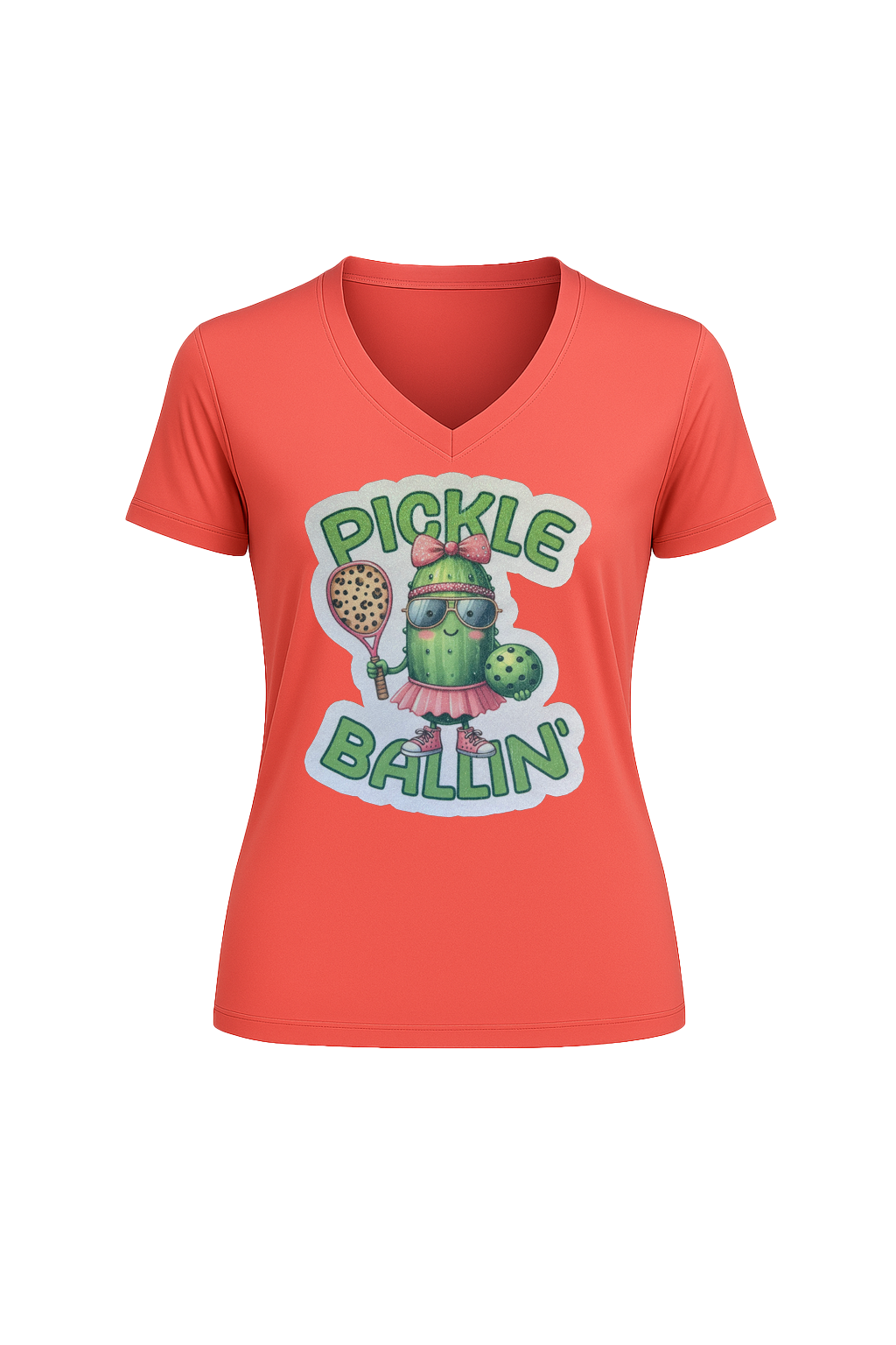 Glitter Pickle Ballin Short Sleeve V-Neck Tee